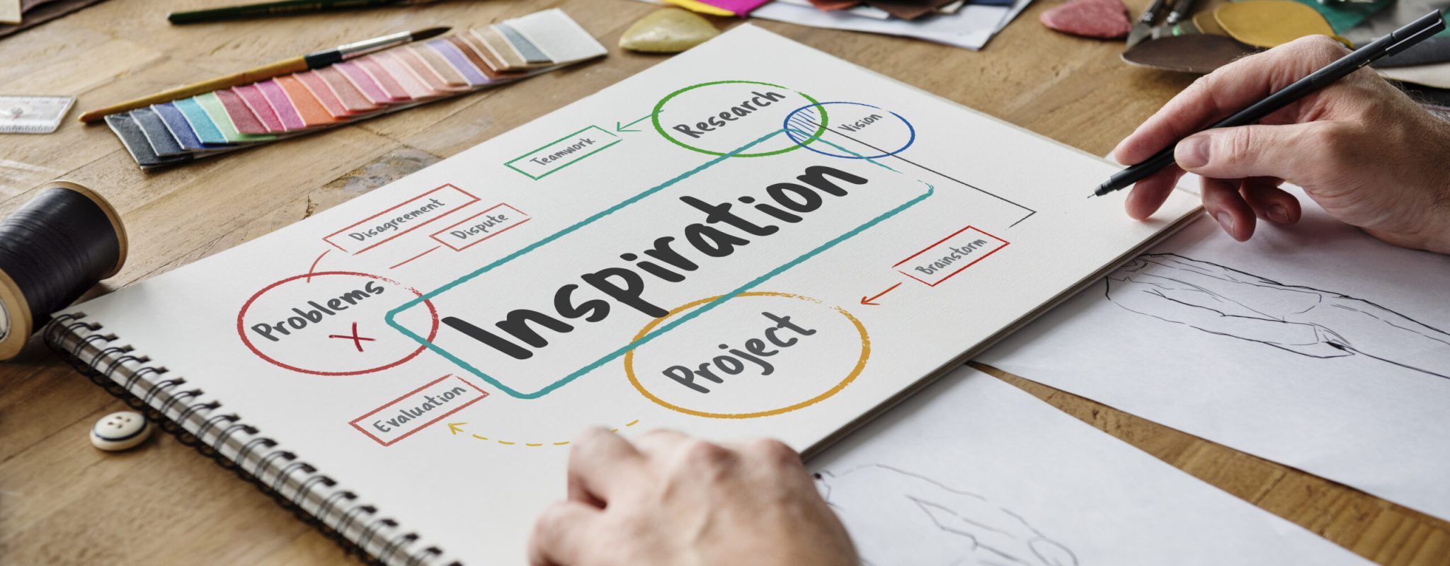 Fashion designer working on a design